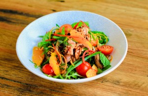 Shredded roast duck salad