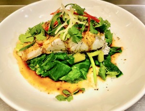 Steamed wild barramundi fillet