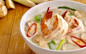 Tom kha prawn coconut soup