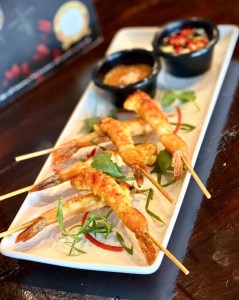 Grill prawn satay